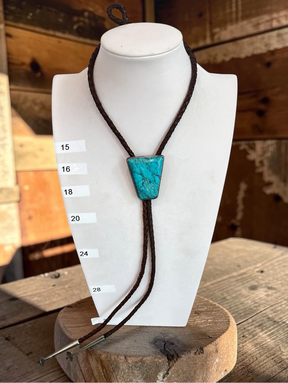 Vintage 1940s Genuine Turquoise Bolo Tie